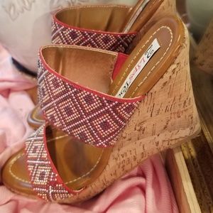 2 Lips Too Women's Too Hazel Beaded Wedge Sandals